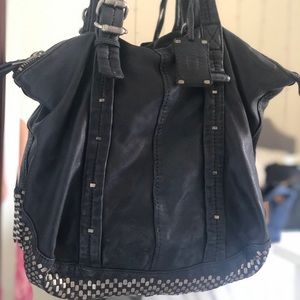 Olivia Harris Leather Tote with Studs